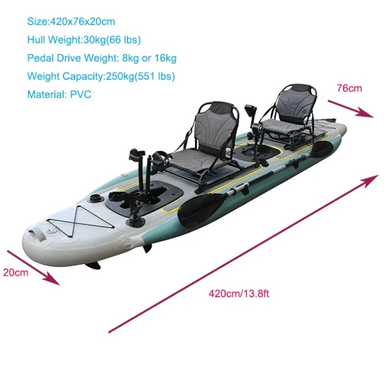 13.8ft Inflatable Pedal Kayak  - Fishing Kayak Pedal Drive ulasan dan harga